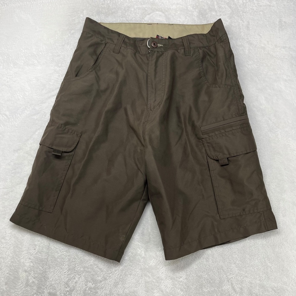 Burnside Cargo Shorts Brown 13" Inseam High Rise Tactical Outdoor Casual - W32